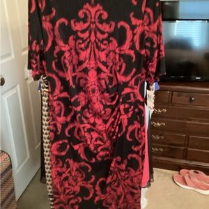 Connected Apparel Red and Black Dress